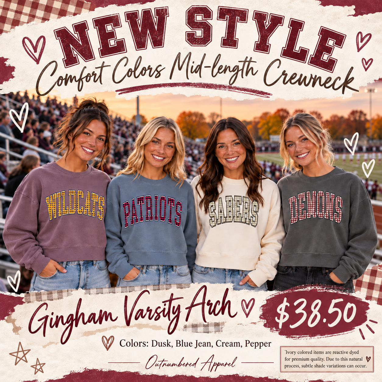 Gingham Varsity Arch — 1566L